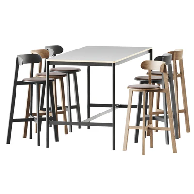 Base Table High Muuto and Roda Bar Stool by Branca Lisboa — Вид 1