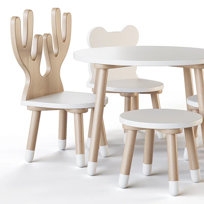 Smile Artwood table and chairs for nursery — Ver 4