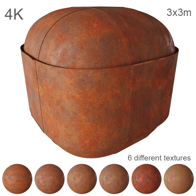 Corten steel - pack 6 textures - 4K — Скачать