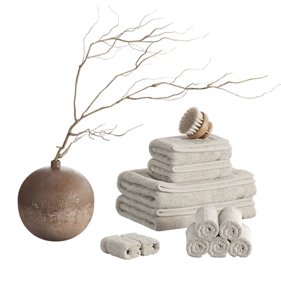 Decorative set with towels and branch 002 — Вид 4