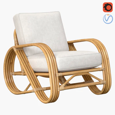 Pretzel Rattan Armchair Standard Lincoln Brooks — Вид 1