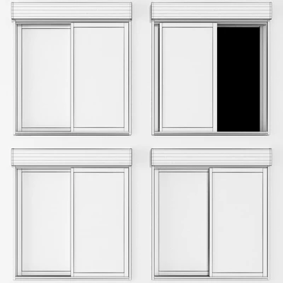Sliding stained glass windows with roller shutters — Ver 3