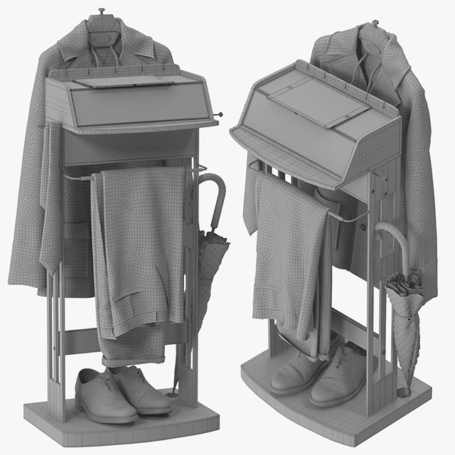 Mens Suit Brown Wooden Valet Stand — Скачать