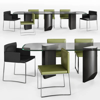 Minotti Wedge Dining table and Flynt stool — Вид 1