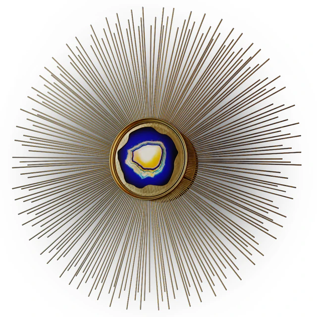 Elegant Polished Blue Agate Starburst Wall Light — Descargar