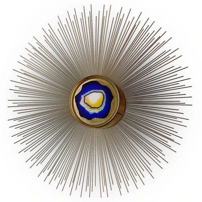 Elegant Polished Blue Agate Starburst Wall Light — Ver 1