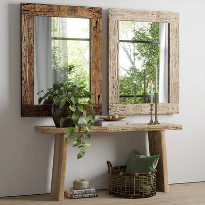 RH Reclaimed Railroad Ties Mirror — Вид 5