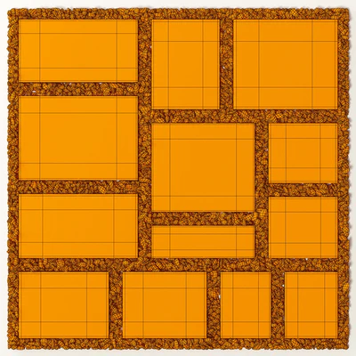 Paving tile square pebble n2 / Paving tile square of pebble slabs — Ver 5