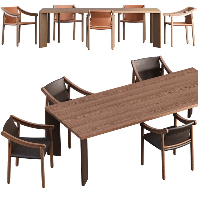Dining table Cassina 499 Ordinal+ chair Cassina 905 — Скачать