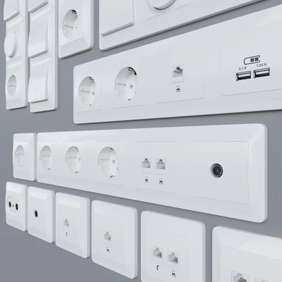 Sockets and switchers Schneider Electric Glossa | White — Ver 3