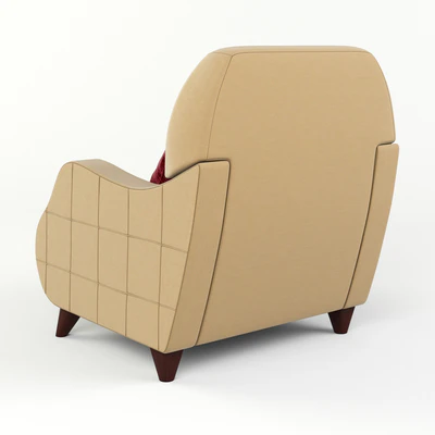 Armchair with semicircular armrests and pillow — Ver 3