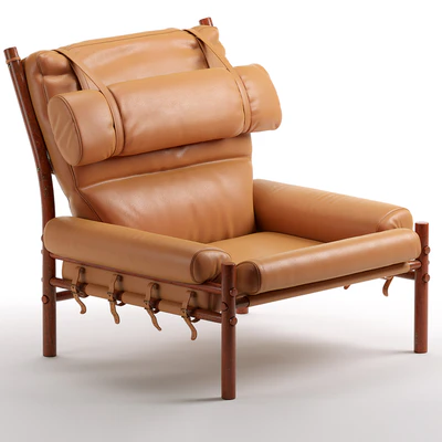Scandinavian Modern Arne Norell Leather Inca Lounge Chair — Вид 7