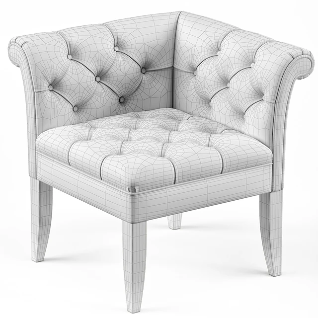 Trenton French Country Tufted Beige Linen Corner Chair — Скачать