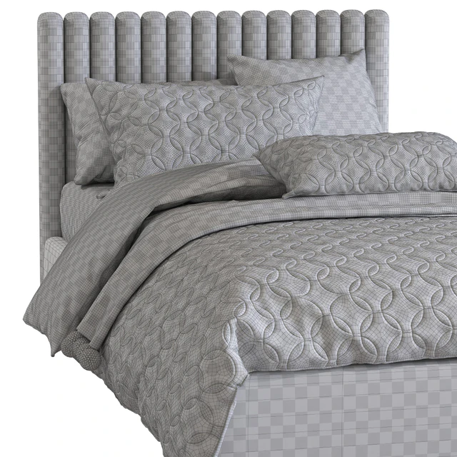Bed with a soft headboard 7 — Descargar