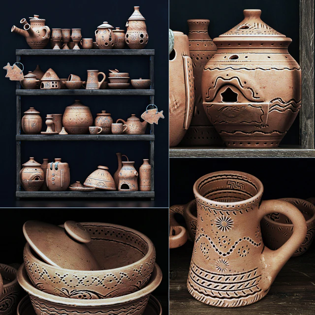 Dishes clay n21 / Посуда из глины №21 — Скачать