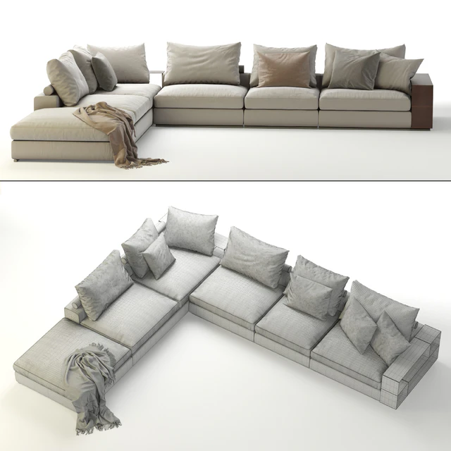 Flexform Groundpiece Sectional Sofa — Скачать