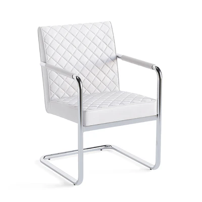 Zuo Quilt Modern Dining Chair in White — Вид 1