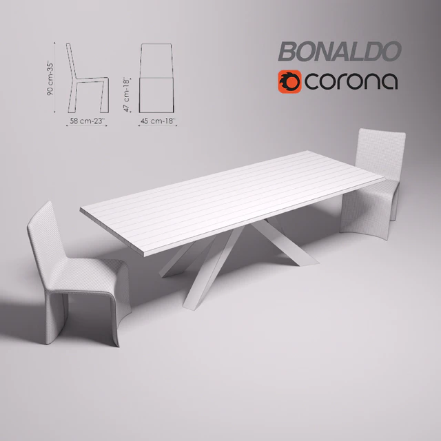 Стол Bonaldo  Big Table, стул Bonaldo  Ketch Dining Chair — Скачать