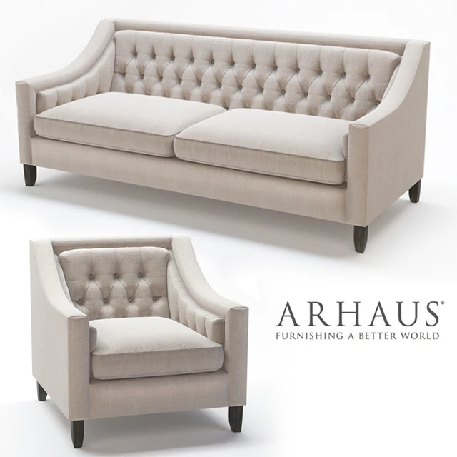 Rylan Upholstered Tufted  Sofa & Chair in Taranto Dove — Скачать