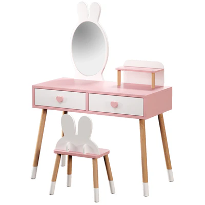 Costzon Kids Vanity Set with Mirror and chair — Ver 4