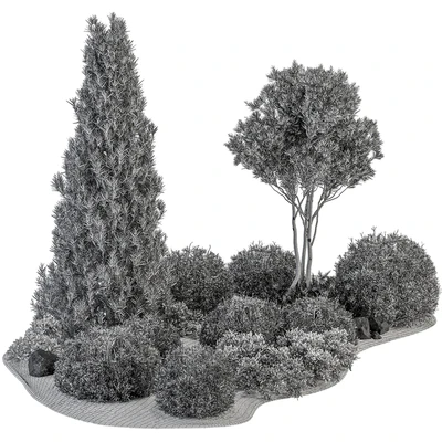 Garden Set Topiary and pine Plants - Outdoor Plants Set 410 — Вид 5