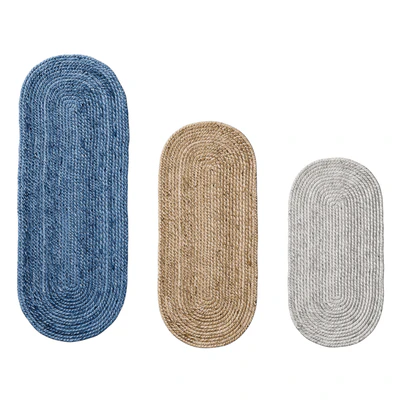 Natural Oval shape long Braided Jute Rug — Ver 5