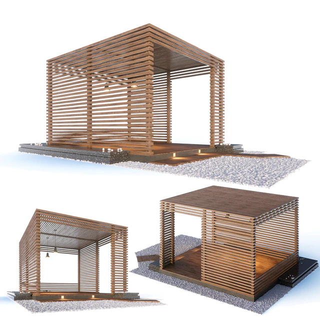 Wooden gazebo in the loft style — Descargar