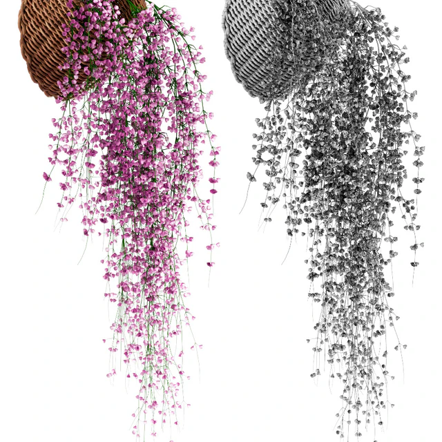 Hanging plants in wicker pots v2 — Descargar