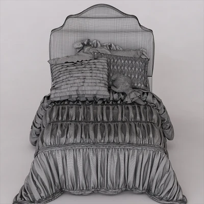 Landofnod Twin Arched Upholstered Headboard (Pattern - Zig Zag) — Ver 2