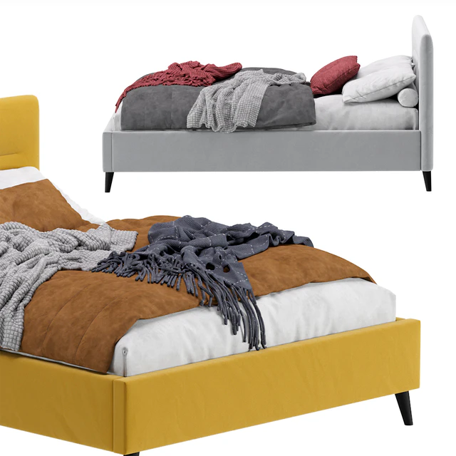 Bed Pyle 140 Velvet Yellow By Divan.ru/ Кровать Пайл 140 Velvet Yellow — Скачать