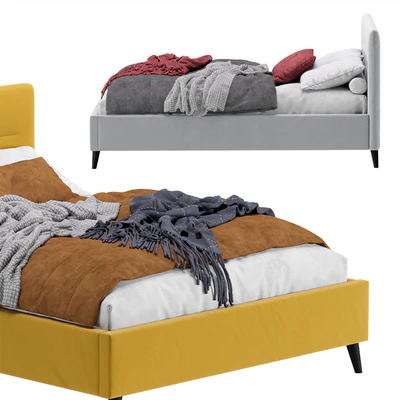 Bed Pyle 140 Velvet Yellow By Divan.ru/ Кровать Пайл 140 Velvet Yellow — Вид 5