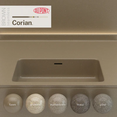 Dupont Corian Kitchen Countertops Brown 5 — Ver 1