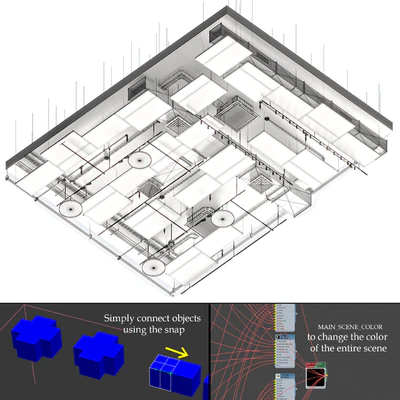 Industrial ceiling, Ducting, Lighting, CAC, CCTV — Ver 7