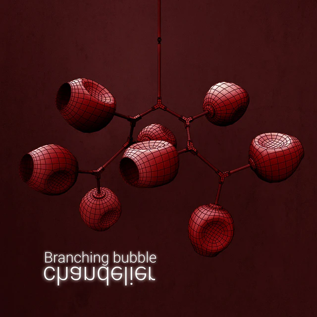 Branching bubble 8 lamps 2 DARK/GOLD — Скачать