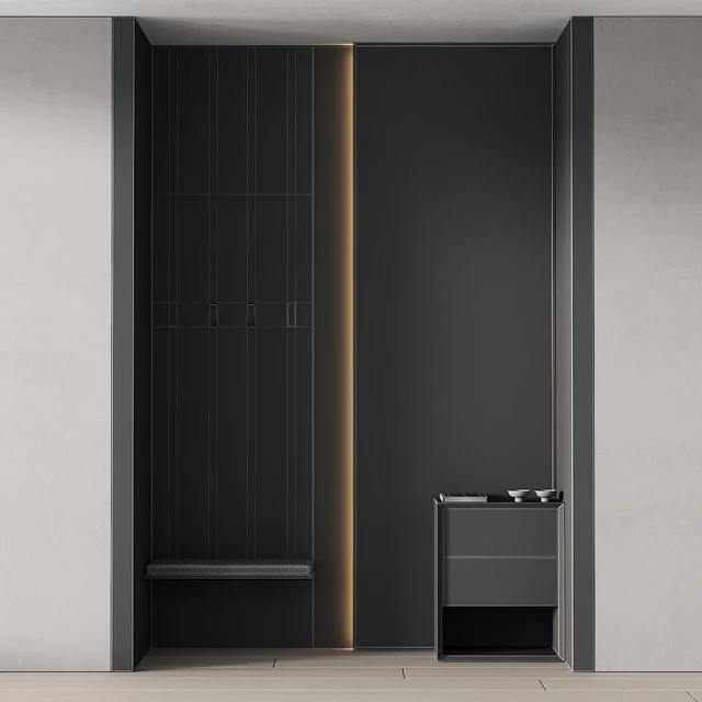 246 hallway zone 08 minimal hall with big stand mirror 01 — Descargar
