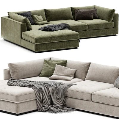 Oceanside Deep 2 Piece Left Arm Bumper Sectional Sofa — Ver 4