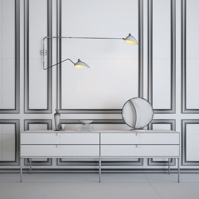 Serge Mouille Rotating Sconce Two Arms & Console — Скачать