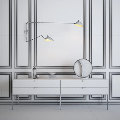 Serge Mouille Rotating Sconce Two Arms & Console — Вид 3
