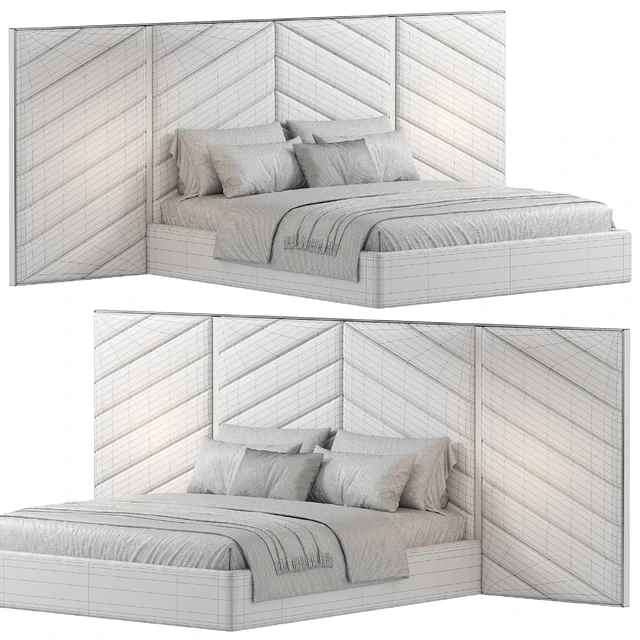 Albero bed with wide headboard — Descargar