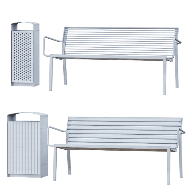 Park Benches, Urn and Direction Signs by mmcite — Download