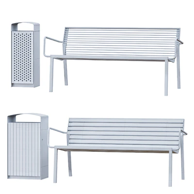 Park Benches, Urn and Direction Signs by mmcite — View 5