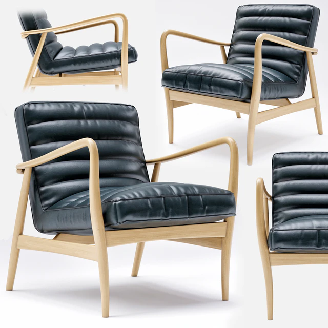 Mid Century Leather Armchair — Descargar