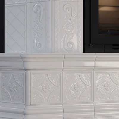 Stove - corner fireplace with tiles — Ver 3