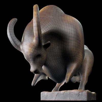 Modern Bronze Bull Sculpture — Ver 3