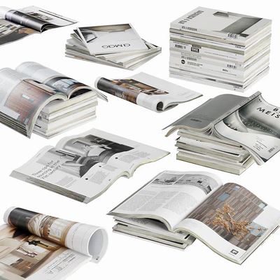 Opened magazines stack set — Ver 1