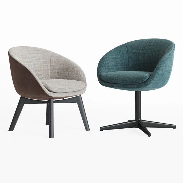Minotti Russell Little Lounge & Dining Chair Set — Скачать