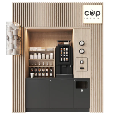 Coffee vending machine. Coffee to go. Self-service coffee shop. Vendor point 2 — Ver 6