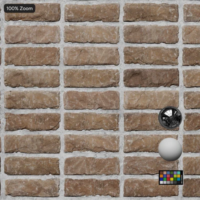 splitface stack bond brick wall texture tan — View 4