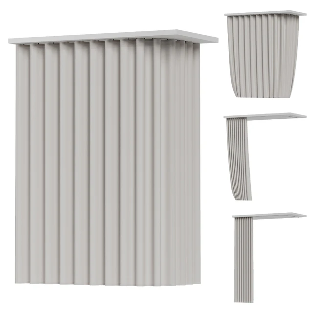 Fabric curtain for a corner bathroom with fastening to the ceiling — Download