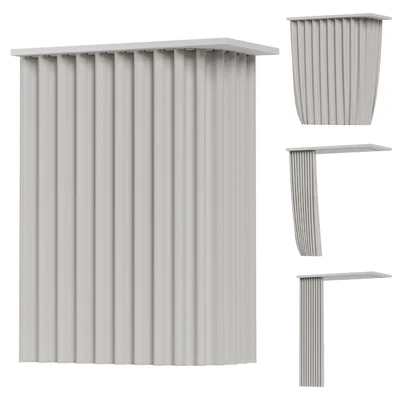 Fabric curtain for a corner bathroom with fastening to the ceiling — View 1